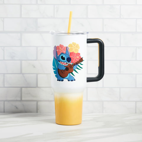 Bioworld Disney Stitch Hawaiian 40-oz tumbler side angle for all-day hydration.