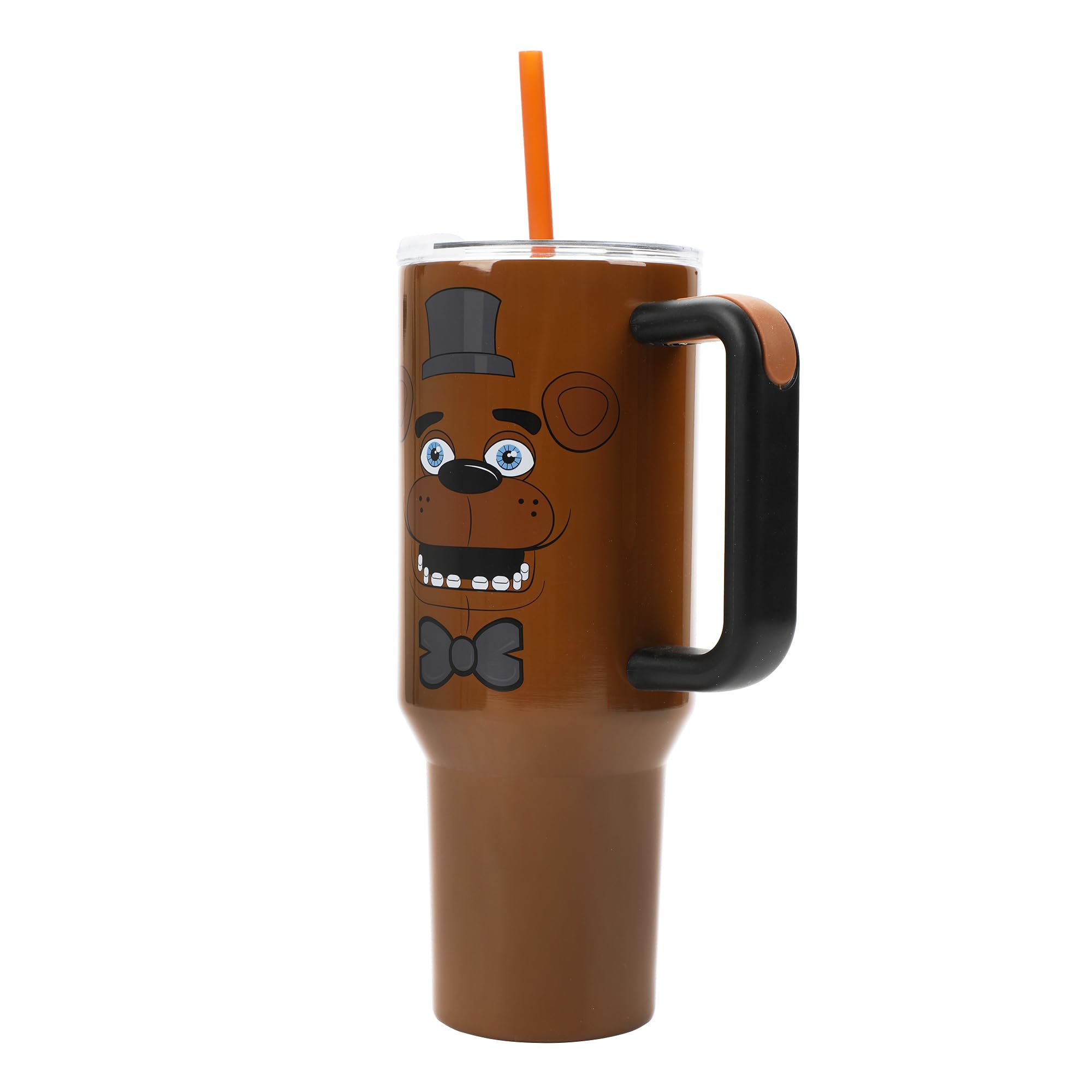 Bioworld FNAF design close-up on a durable stainless steel tumbler