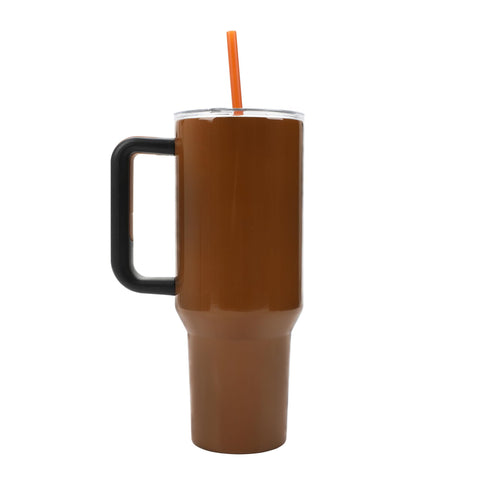 Bioworld tumbler beside side handle for easy carrying on the go