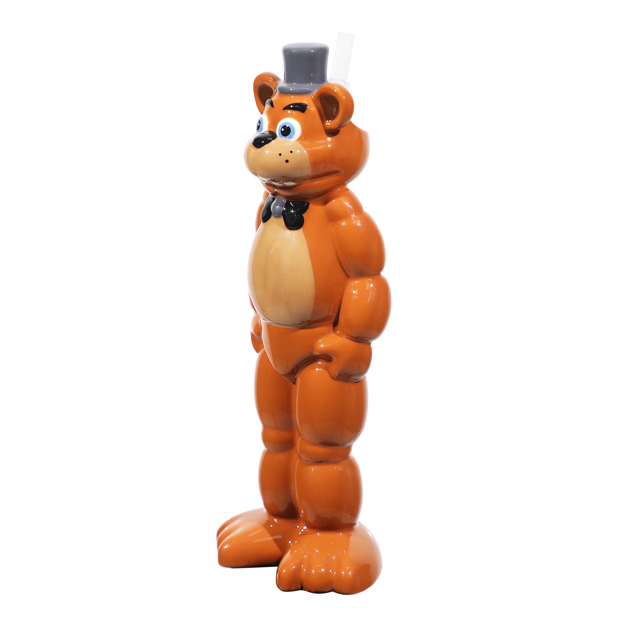 Bioworld Freddy Fazbear sipper compact dimensions suitable for desk or shelf.