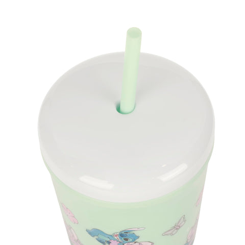 Hand wash recommended to preserve finish on Bioworld Lilo Stitch tumbler