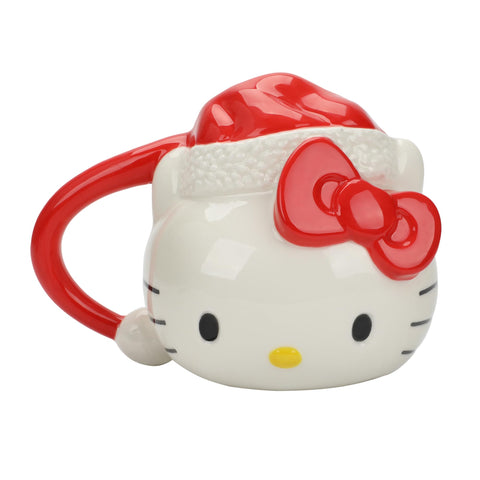 Bioworld Hello Kitty Santa Hat mug, 16 oz, sculpted ceramic for festive mornings