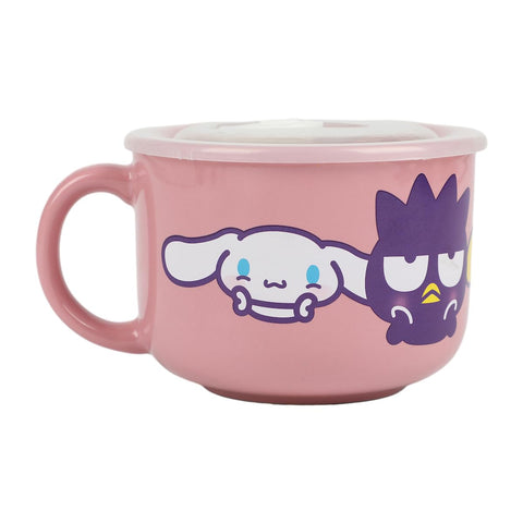 Bioworld Hello Kitty mug shows microwave reheating and dishwasher cleaning convenience.