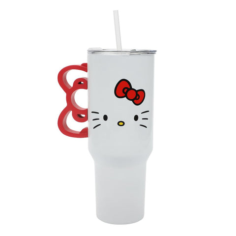 Bioworld Hello Kitty stainless steel tumbler designed to keep beverages at temperature.