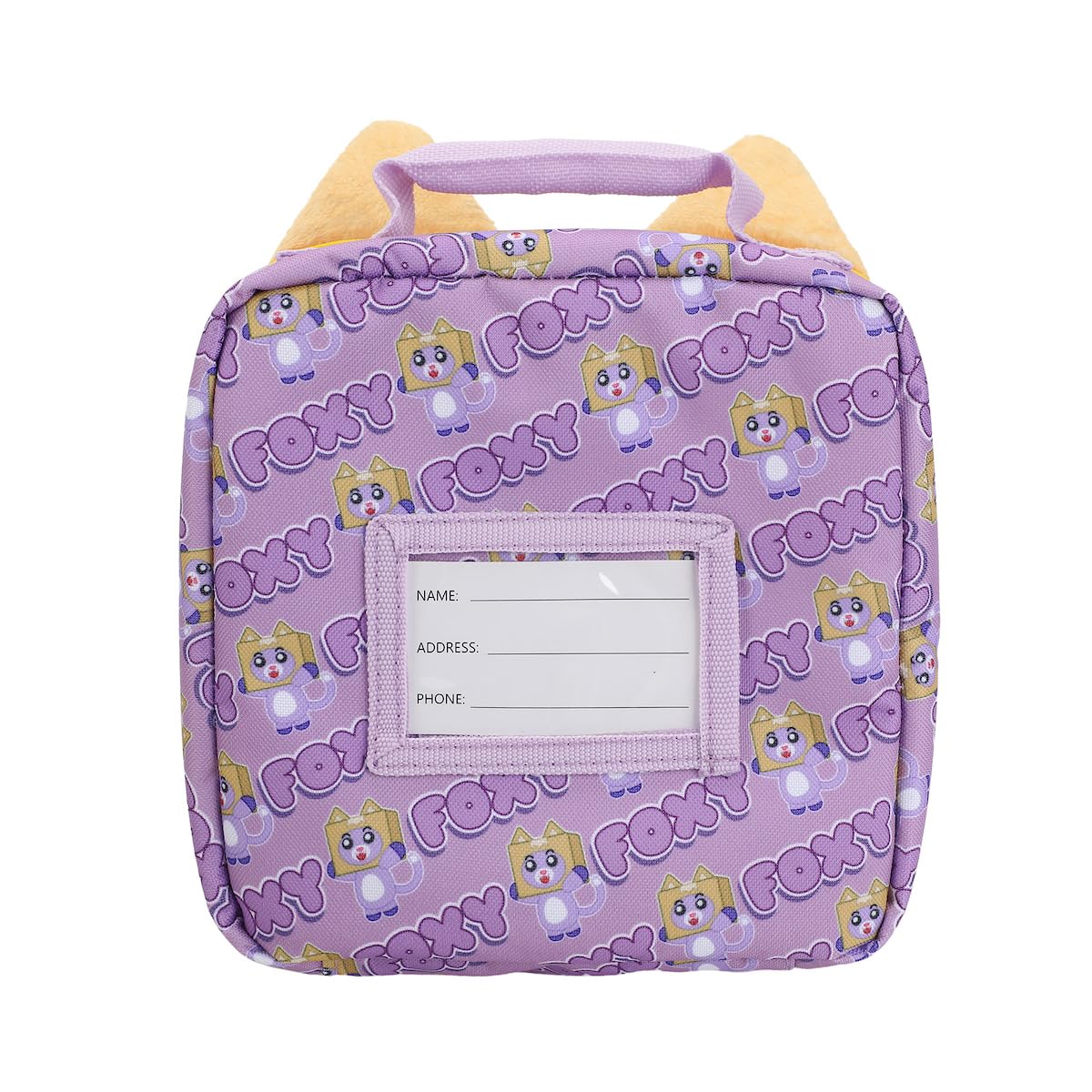 Bioworld Lankybox Foxy lunchbox puff print captures playful branding and charm.