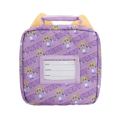 Bioworld Lankybox Foxy lunchbox puff print captures playful branding and charm.