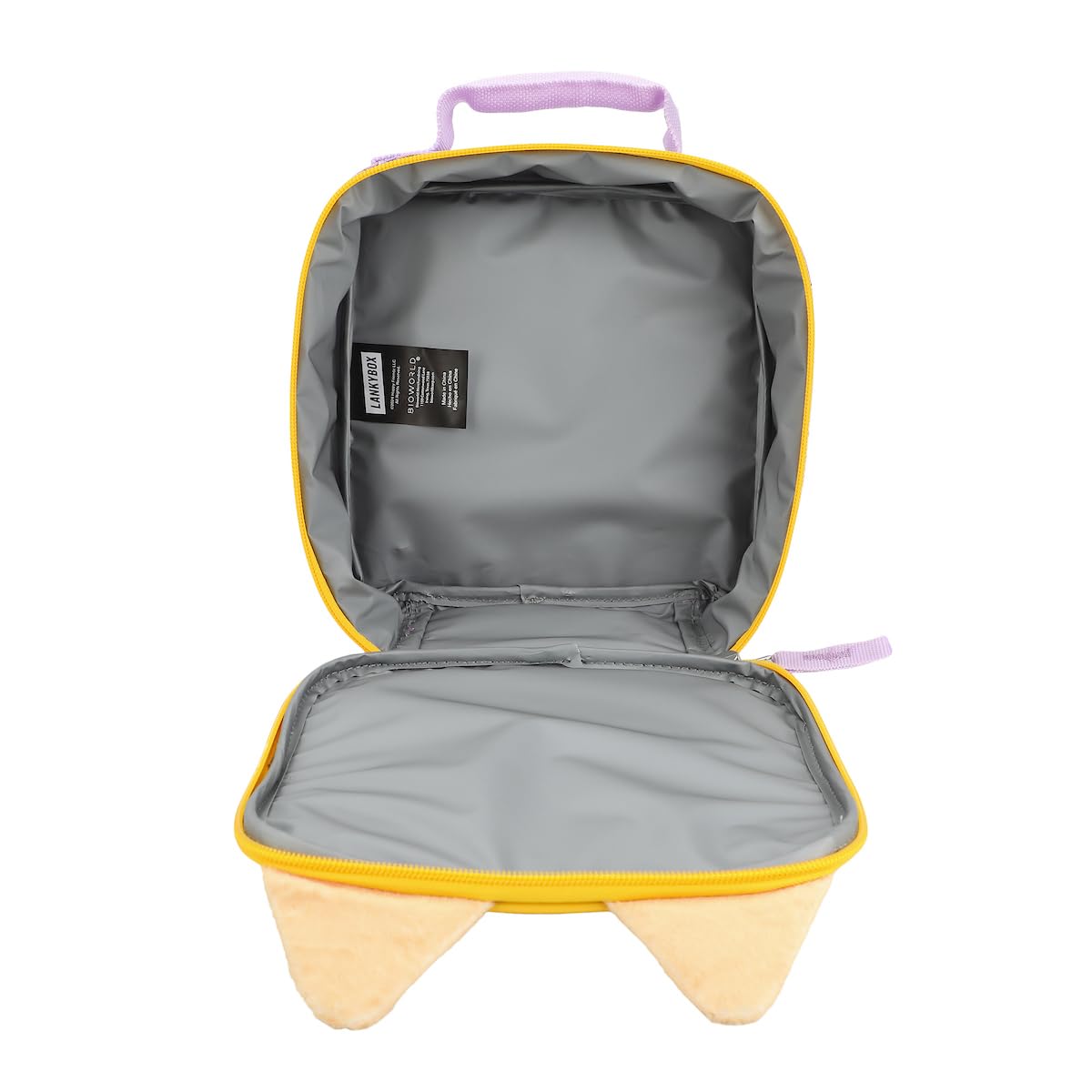 Bioworld Lankybox Foxy lunchbox top handle offers convenient carrying.