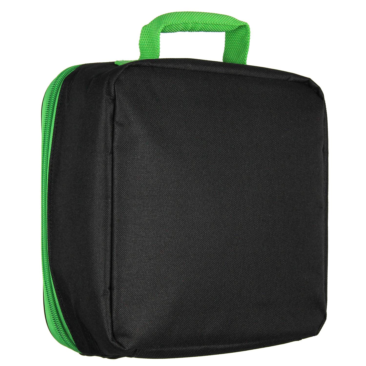 Bioworld Minecraft Creeper lunch box side view with easy carry handle