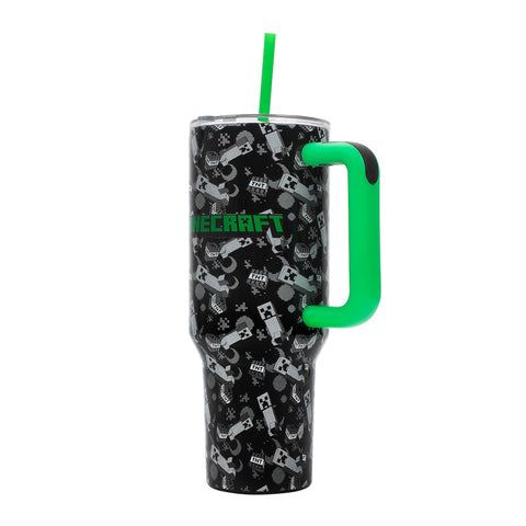 Bioworld 40oz stainless steel tumbler with handle for easy carry on the go