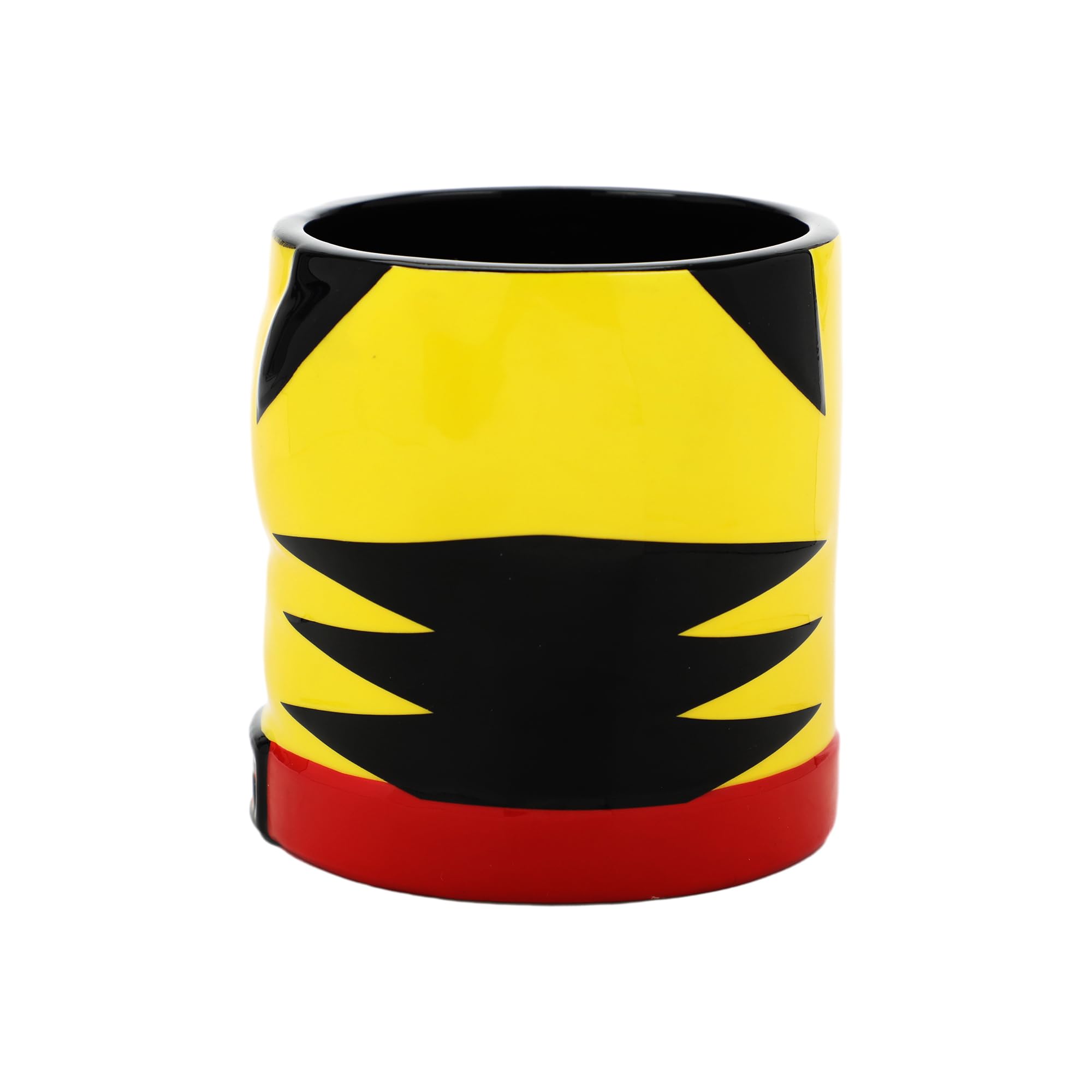 Bioworld X-Men Wolverine mug in yellow stoneware, durable for daily beverages.