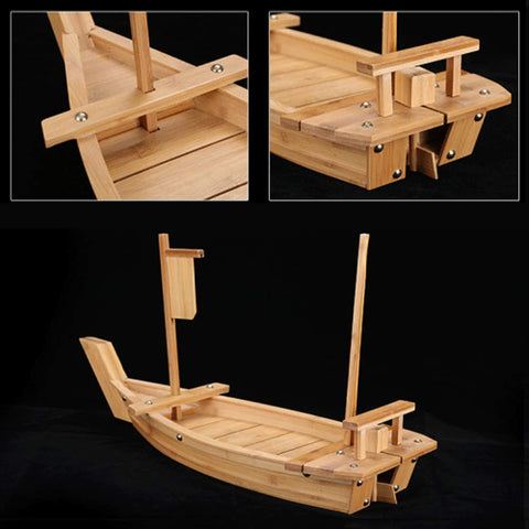 BIPEGE sushi boat on a dining table enhances party spreads.