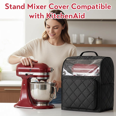 Bipkonu stand mixer cover on KitchenAid 8-quart shields from dirt and scratches