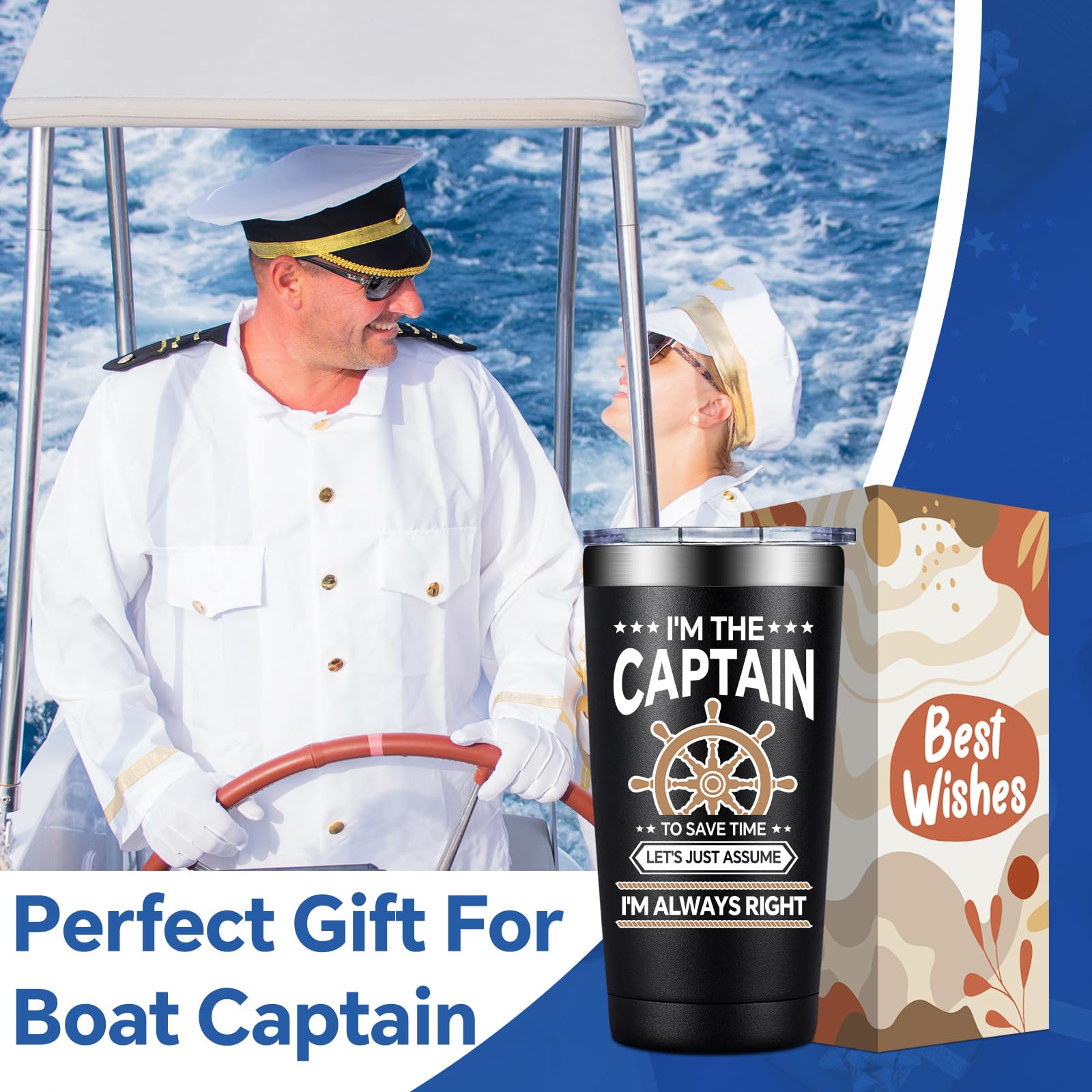BIRGILT Boating Gift 20oz Tumbler fits cup holders during travel