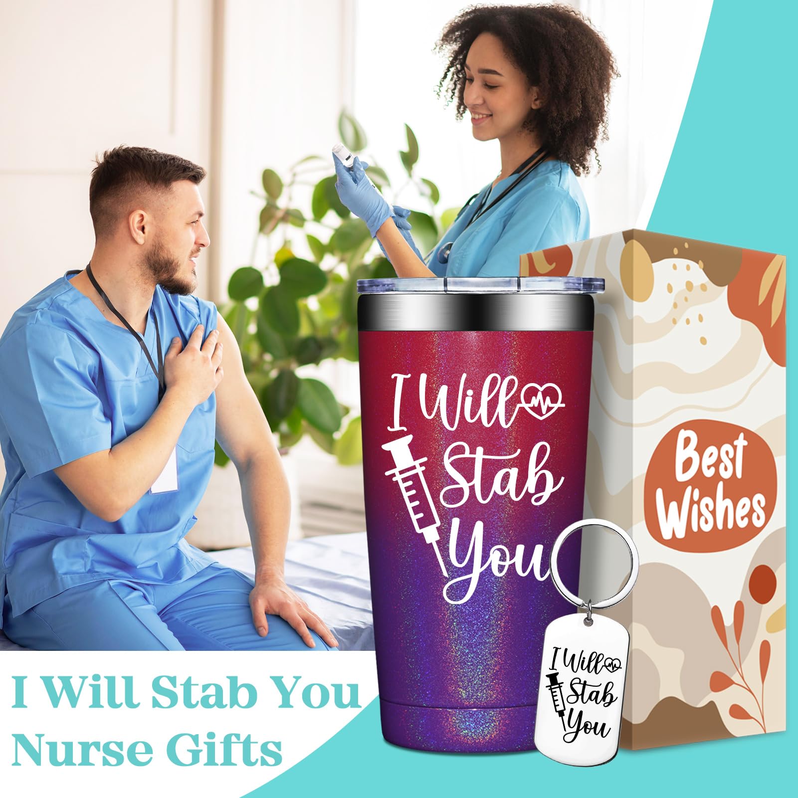 BIRGILT double-wall insulated nurse tumbler prevents condensation and leaks.