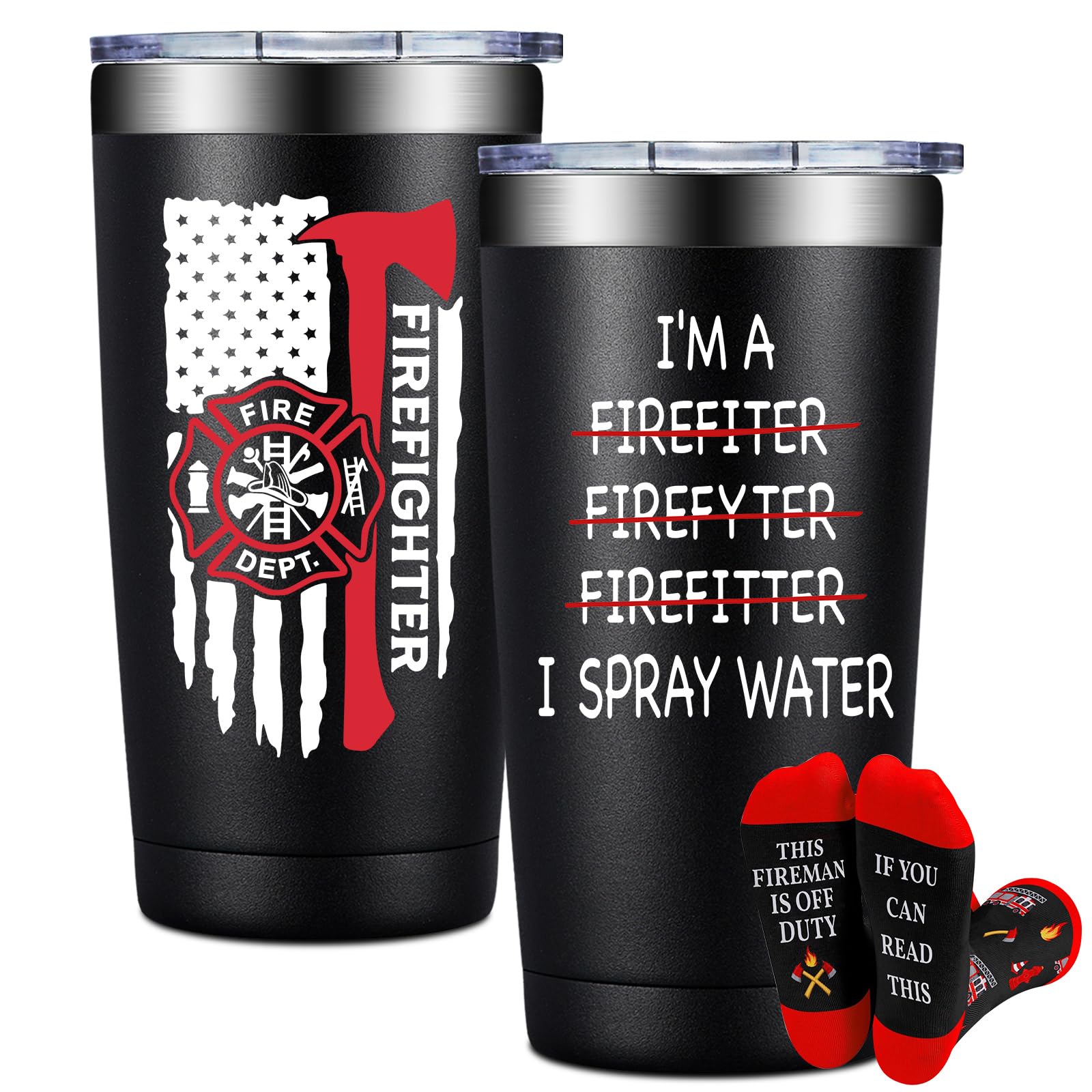 BIRGILT Firefighter Tumbler 20oz for hot or cold drinks on the go.
