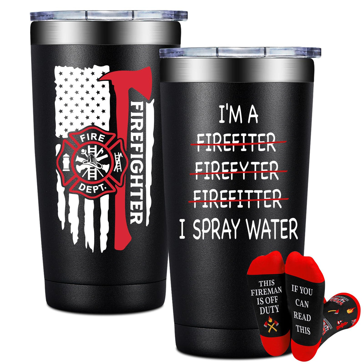 BIRGILT Firefighter Tumbler 20oz for hot or cold drinks on the go.
