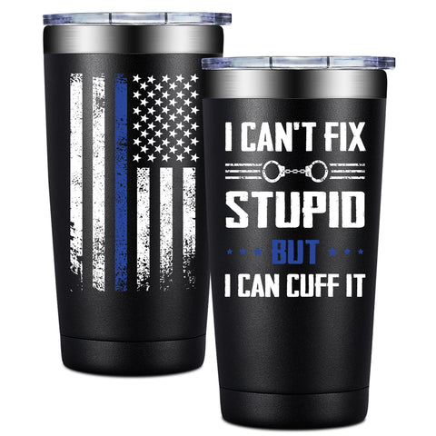 BIRGILT police officer tumbler front view keeps drinks cold or hot