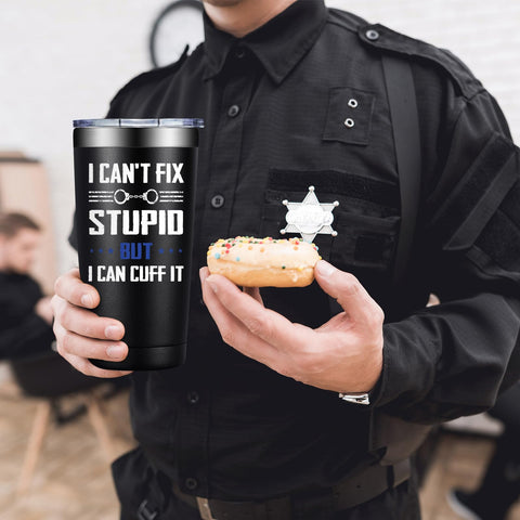 BIRGILT police officer tumbler in car cupholder ready for travel