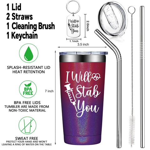BIRGILT premium 304 stainless steel nurse tumbler preserves beverage temperature.