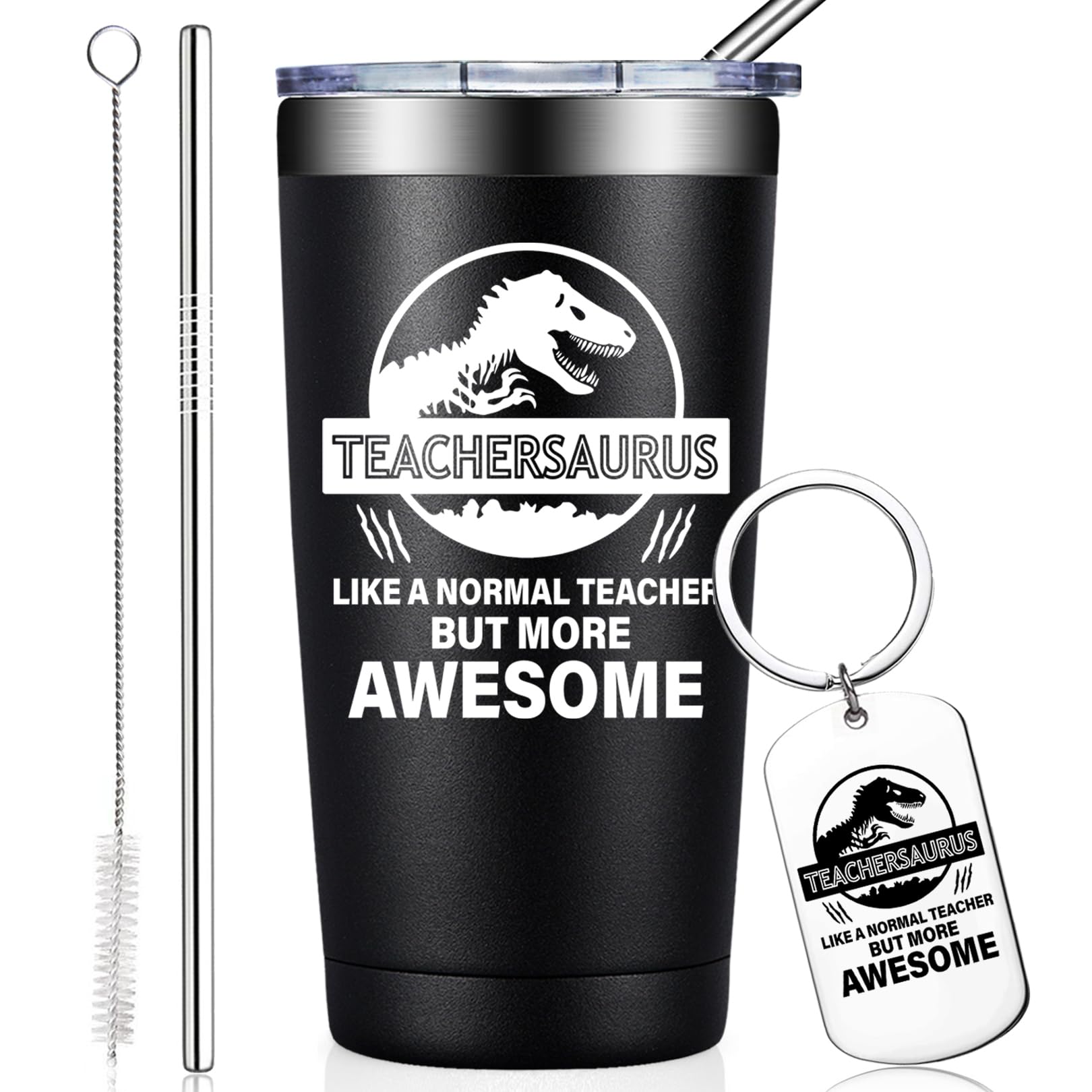 BIRGILT Teachersaurus 20oz tumbler front view for classroom coffee