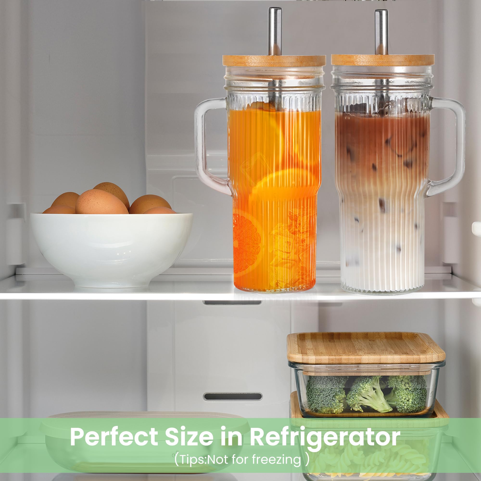 Birity travel-friendly glass cup with tight lid keeps drinks cool and secure.