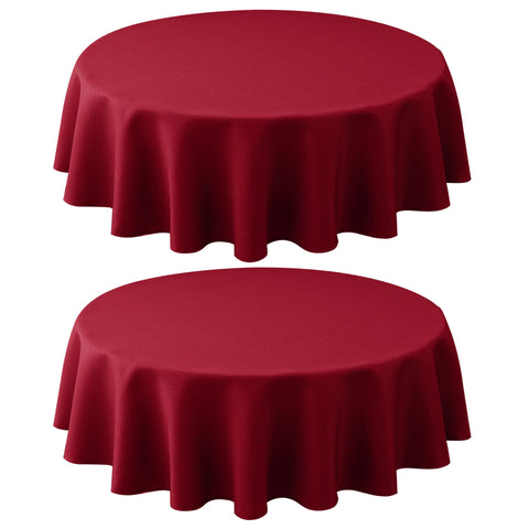 Biscaynebay 2-pack textured round tablecloth 60-inch red adds elegant protection for dining surfaces.
