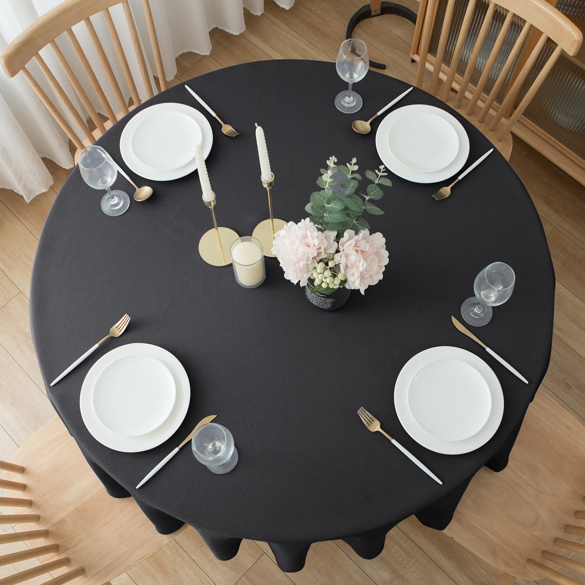 Biscaynebay tablecloth on banquet table with subtle sheen.