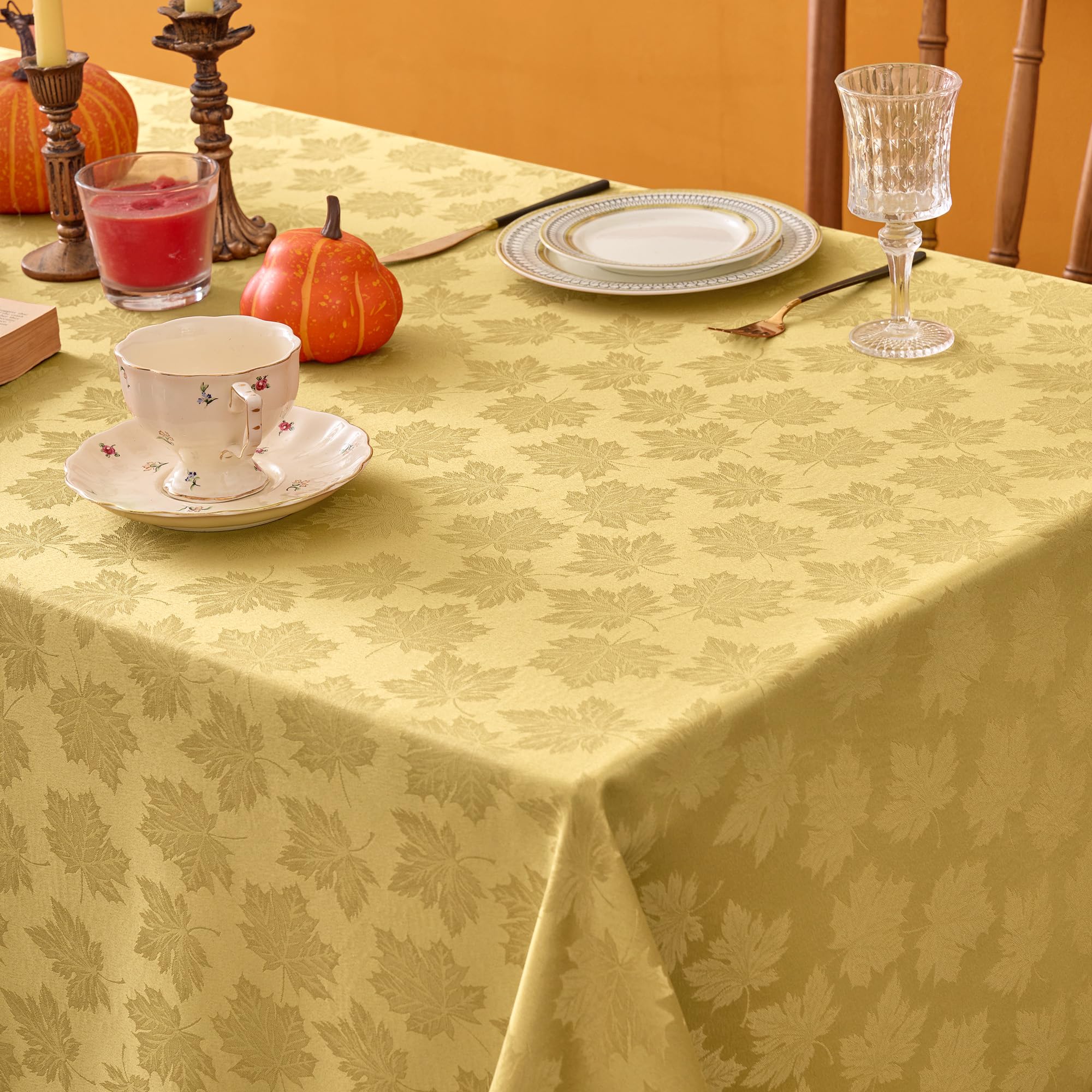 Biscaynebay damask tablecloth on an 8ft table for festive gatherings.