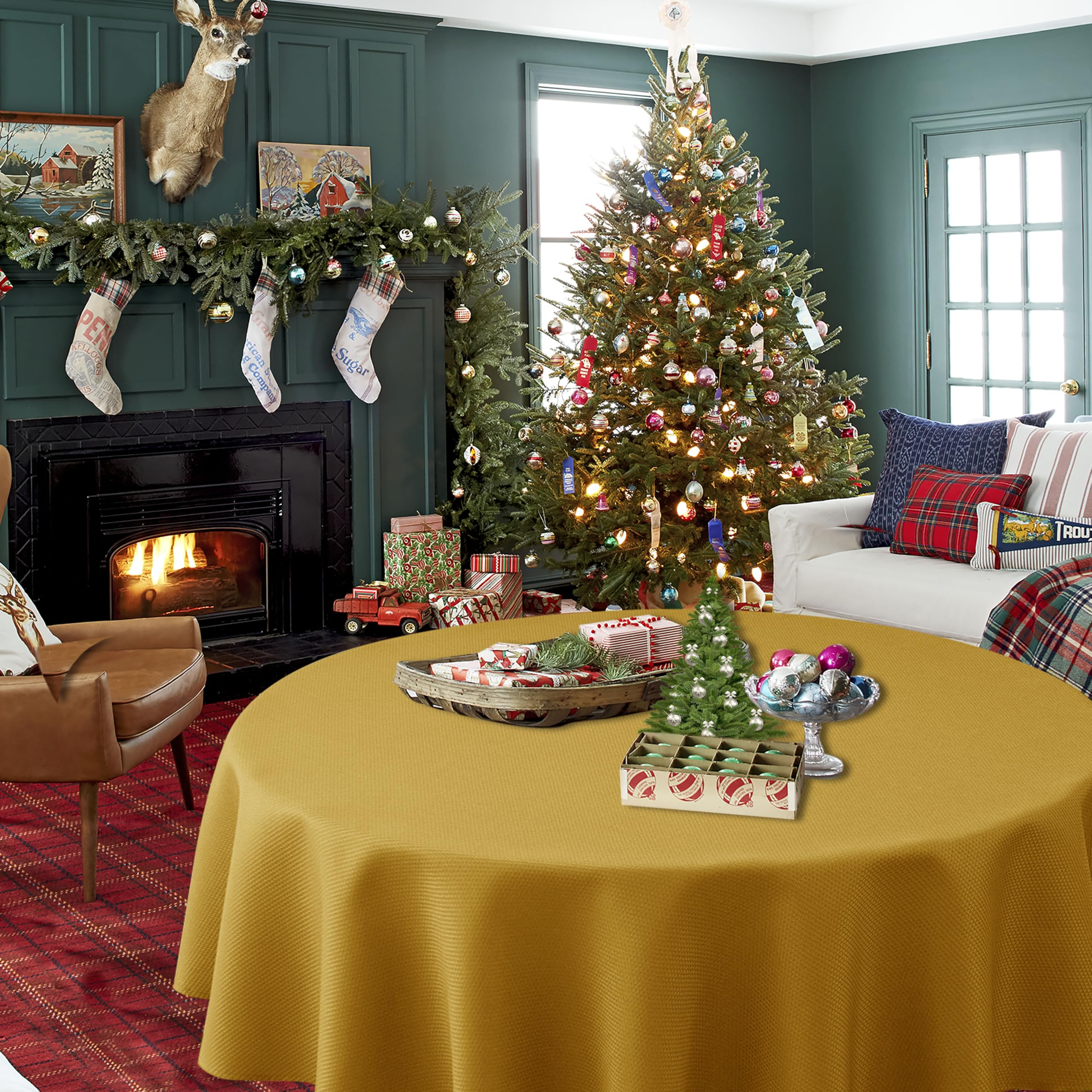 Biscaynebay everyday dining tablecloth enhances kitchen table aesthetics
