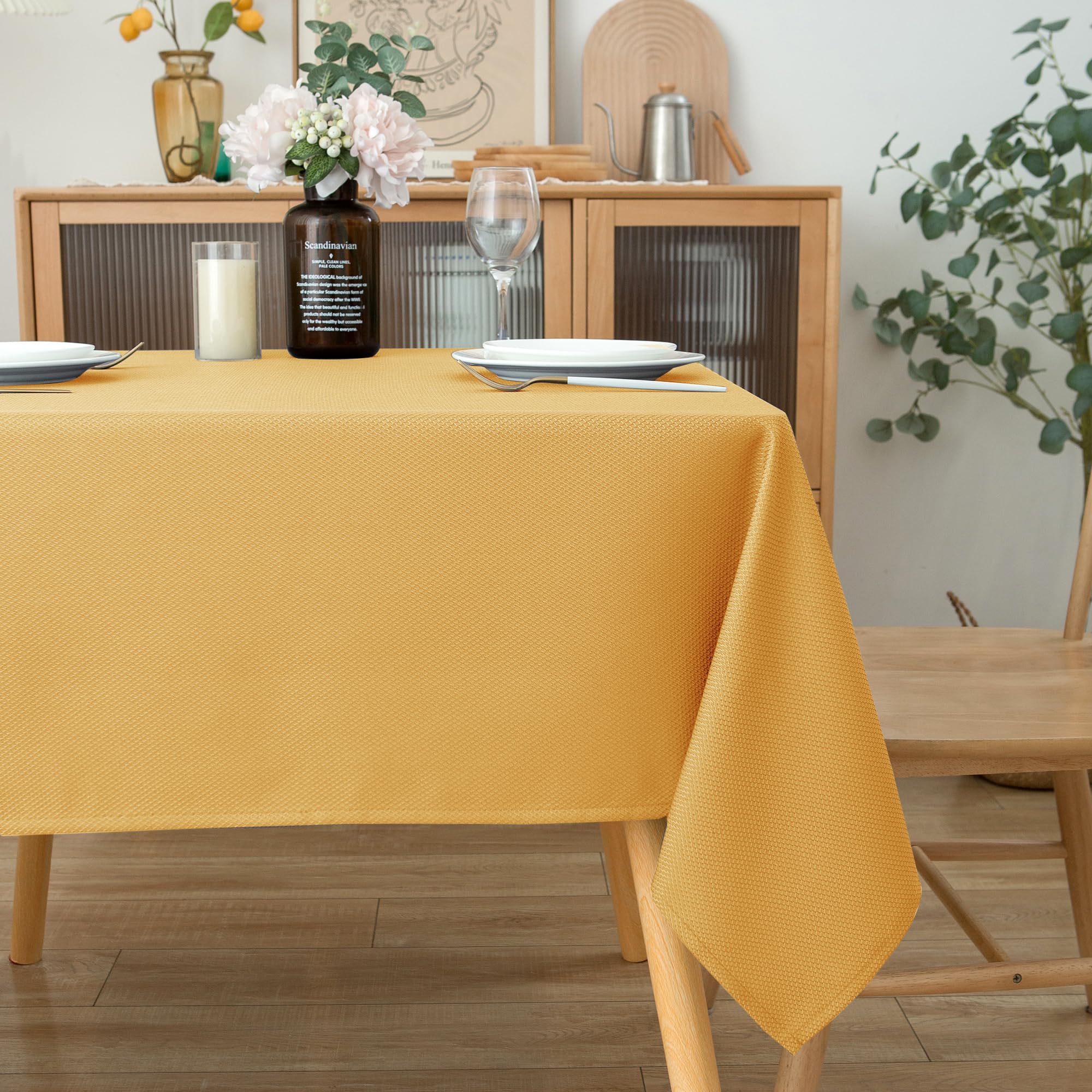 Machine-washable Biscaynebay tablecloth ready for easy care.