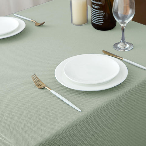 Biscaynebay easy-care sage tablecloth helps keep kitchens tidy