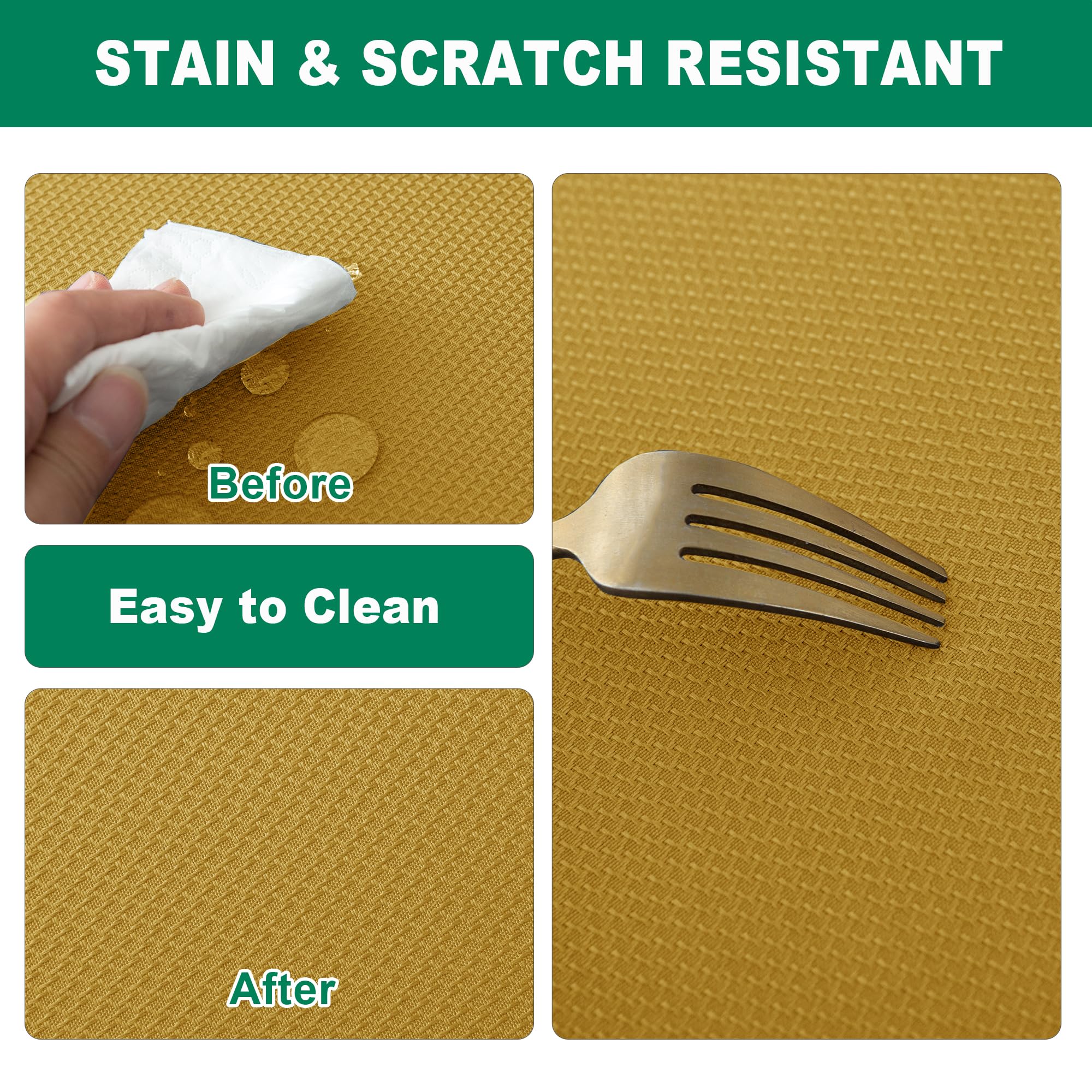 Biscaynebay easy-clean tablecloth simplifies maintenance with damp-wipe convenience.