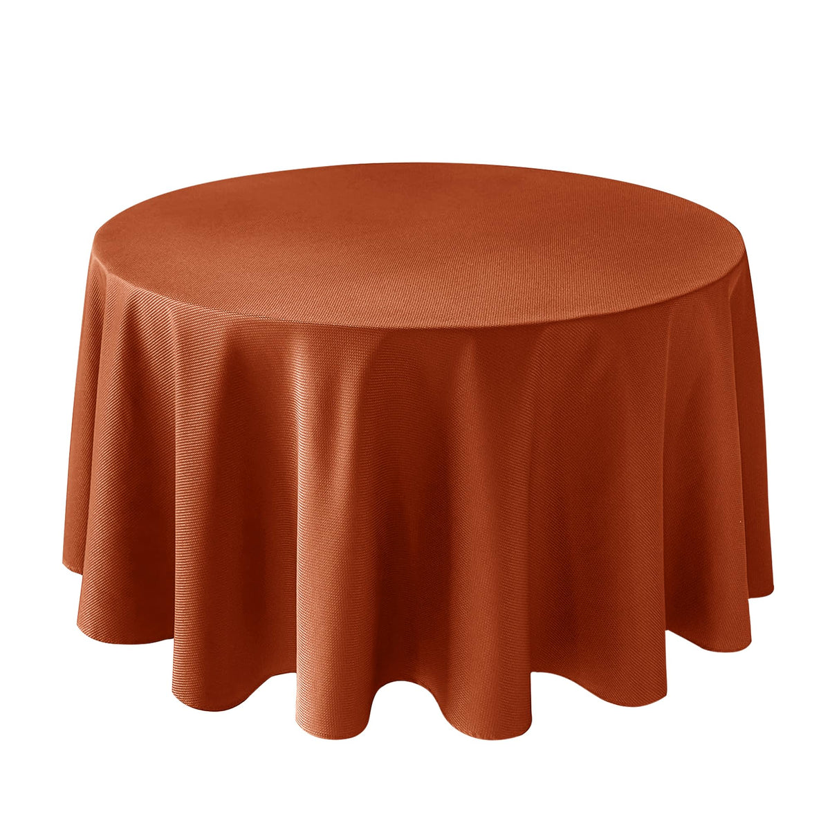 Biscaynebay fall round tablecloth in rust with textured fabric for autumn dining ambiance