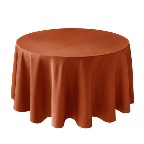 Biscaynebay fall round tablecloth in rust with textured fabric for autumn dining ambiance