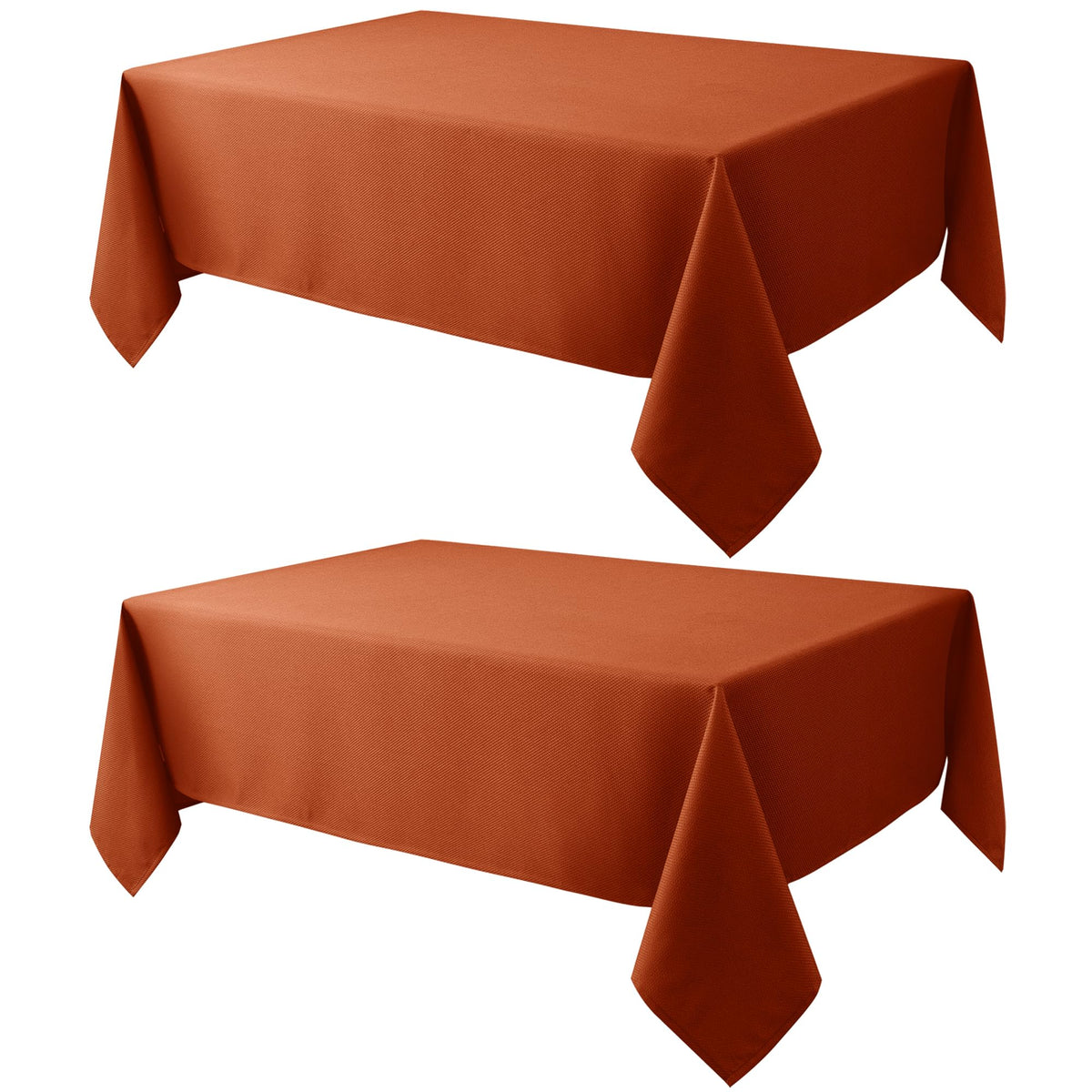 Biscaynebay fall tablecloth rust close-up highlights textured fabric and warm autumn vibe