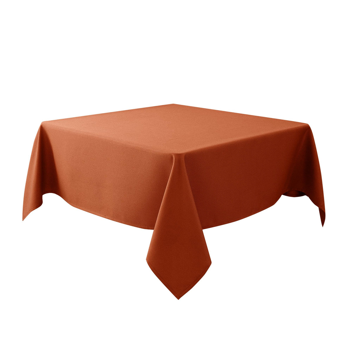 Biscaynebay Fall Tablecloth close-up in textured rust for elegant autumn dining.
