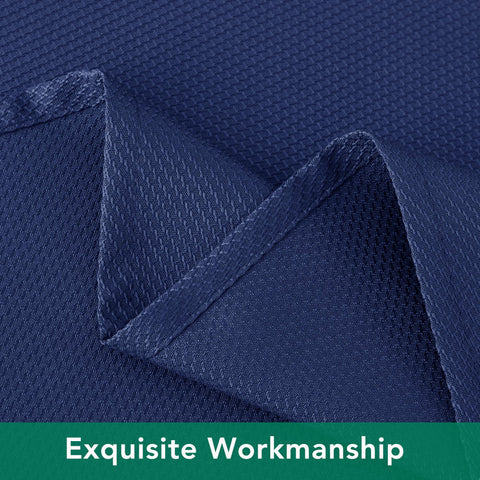 Folded Biscaynebay tablecloth resting on a table for storage and prep