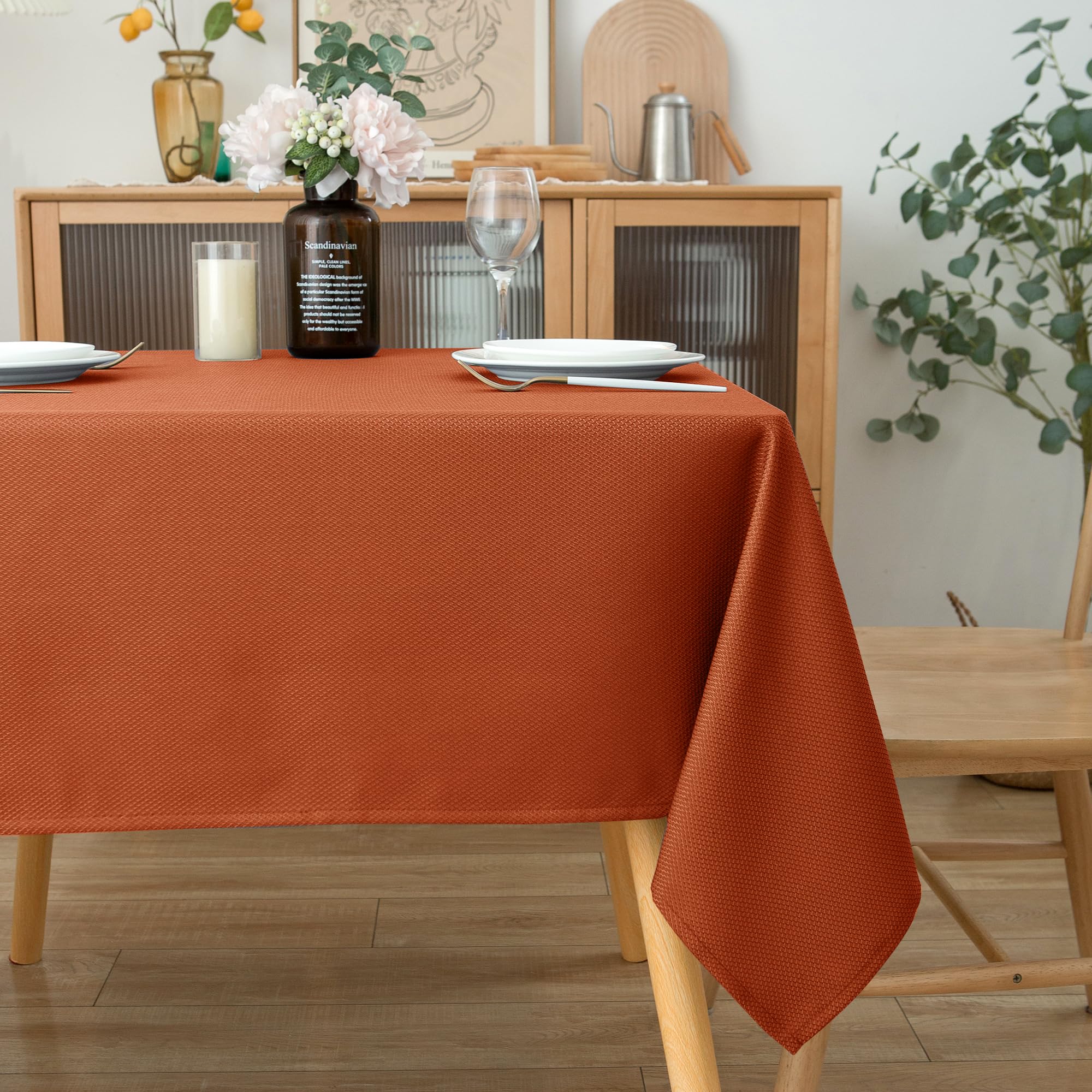 Biscaynebay holiday tablecloth rust tone creates warm, inviting table settings.