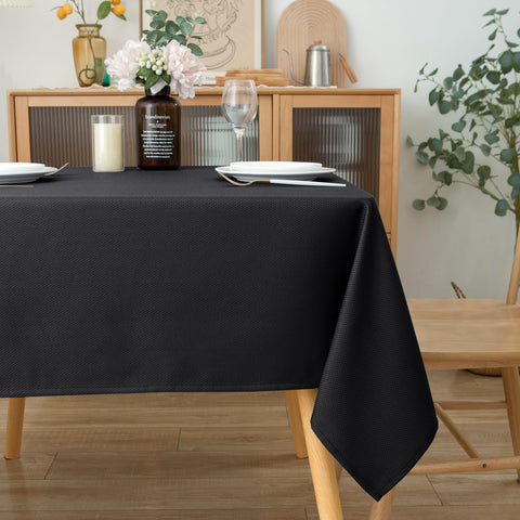 Biscaynebay kitchen tablecloth black protects surfaces during everyday meals.