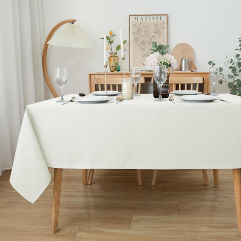 Biscaynebay outdoor garden party ivory tablecloth enhances casual elegance