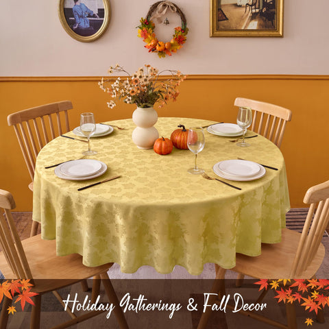 Biscaynebay polyester round tablecloth 60in showcases durable, washable fabric for easy care.