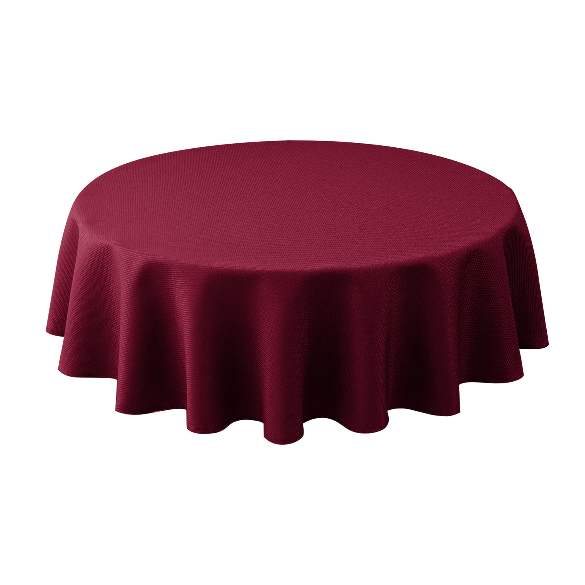 Biscaynebay round tablecloth 60-inch burgundy drape for elegant dining.