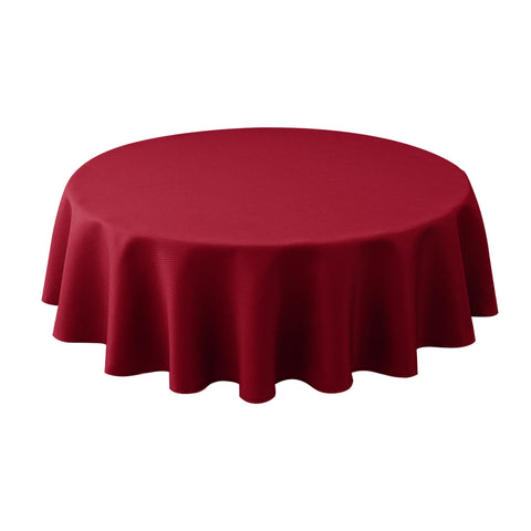 Biscaynebay round tablecloth in red textured fabric for a premium dining look.