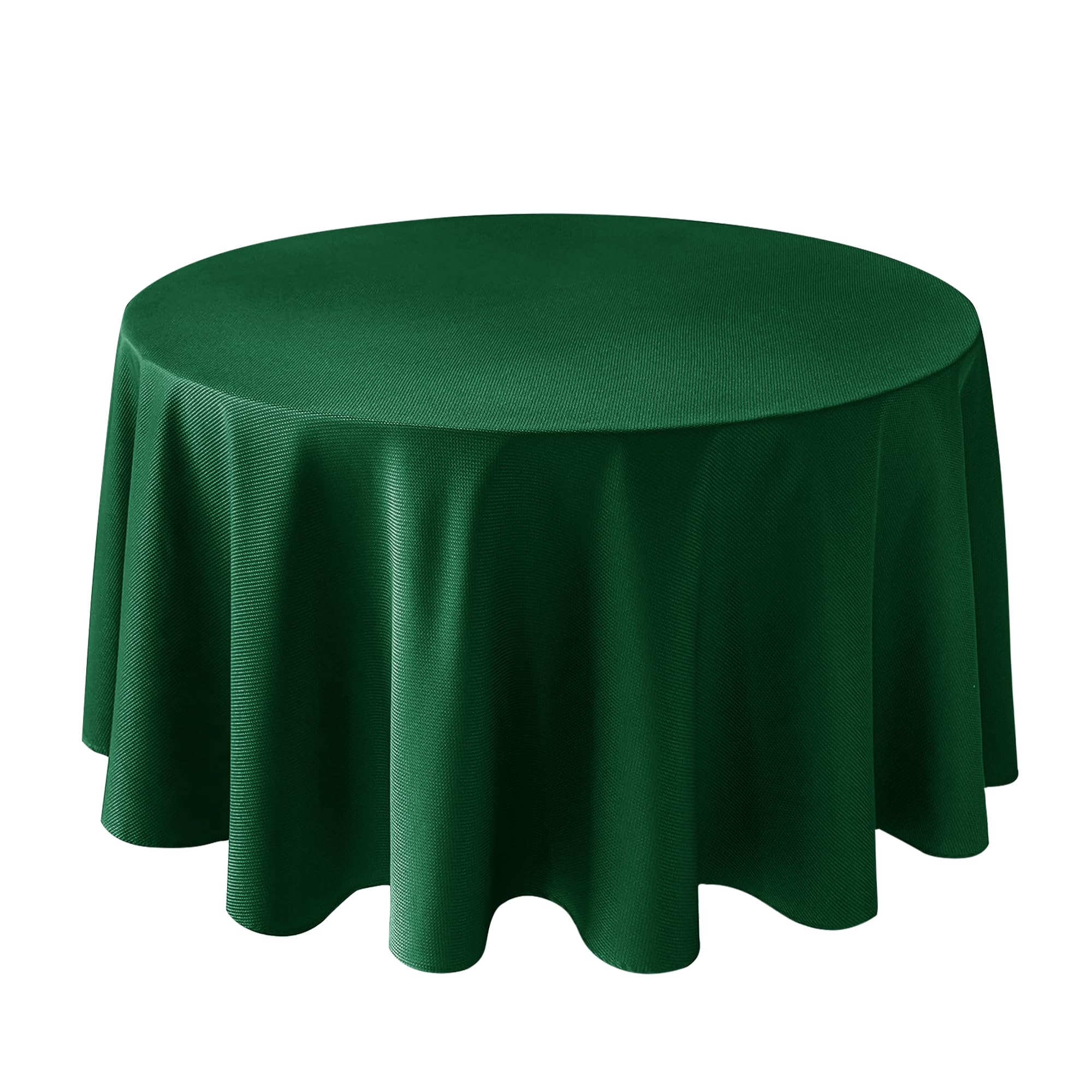 Biscaynebay 90 inch hunter green round tablecloth draped for elegant dining
