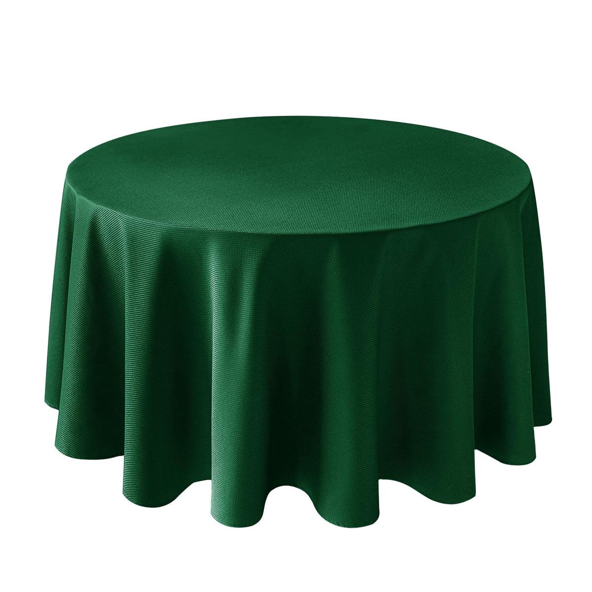 Biscaynebay 90 inch hunter green round tablecloth draped for elegant dining