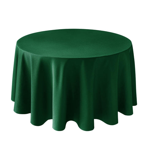 Biscaynebay 90 inch hunter green round tablecloth draped for elegant dining