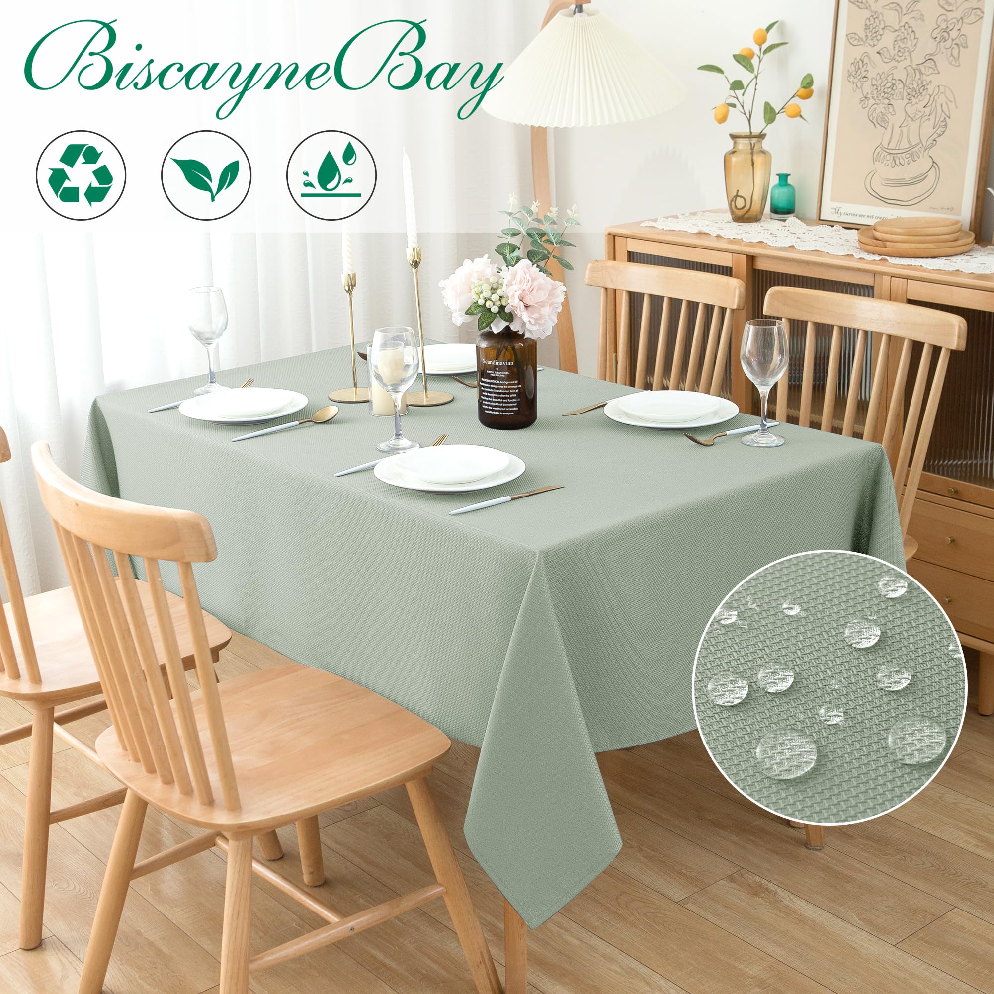 Biscaynebay Sage fabric closeup showing premium polyester texture