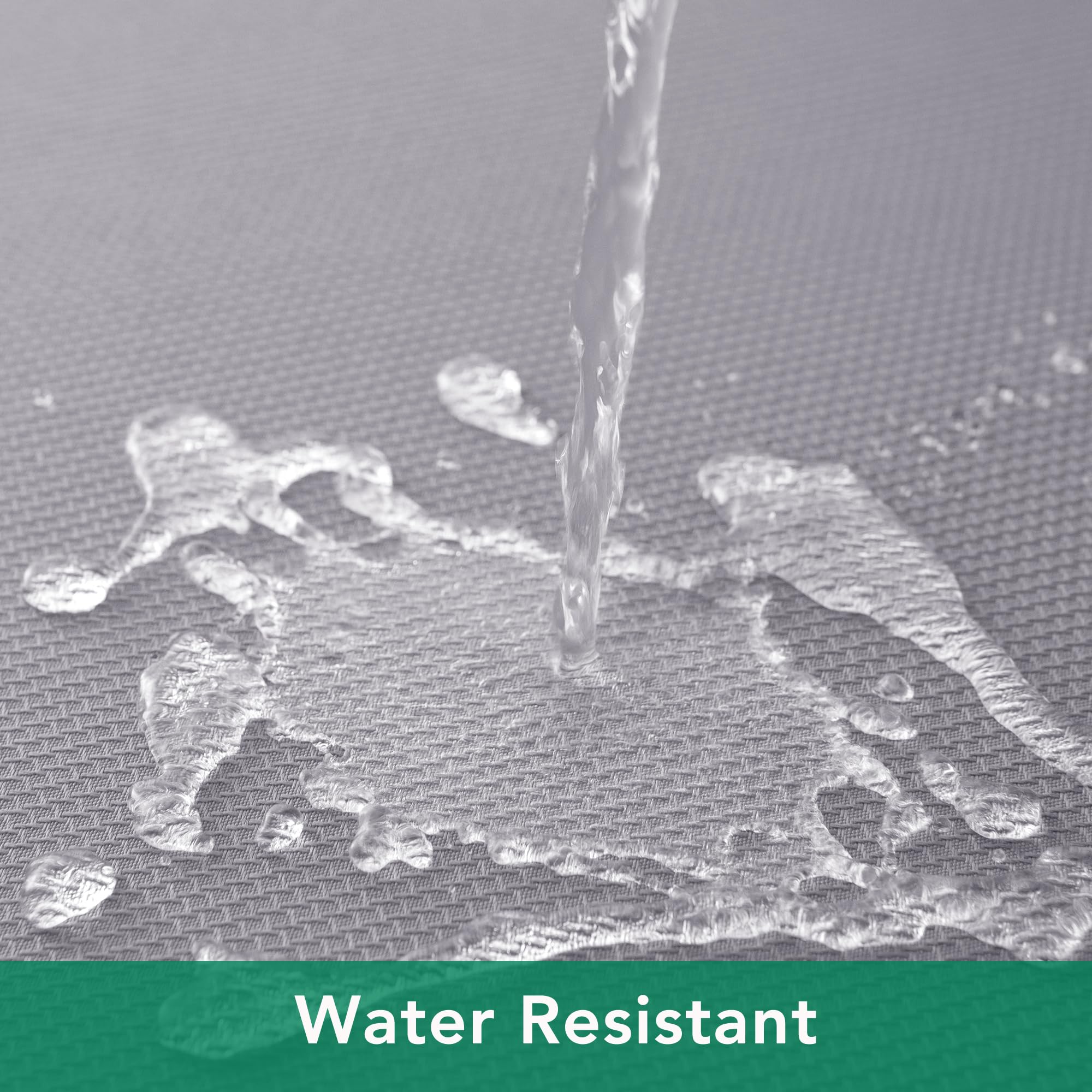 Biscaynebay tablecloth shows water beading to resist spills.