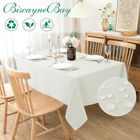 Biscaynebay tablecloth water-resistance beads spills for easy cleanup