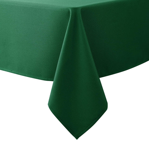 Biscaynebay textured Christmas tablecloth hunter green close-up showing luxurious drape
